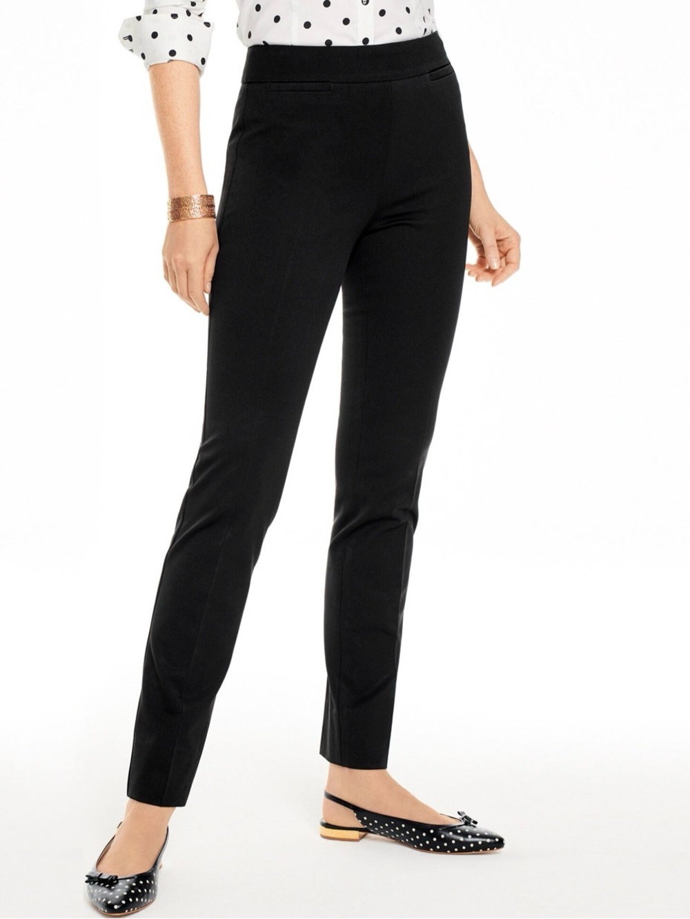 Talbots Bi-Stretch Straight Leg Pants Size 16 Black
